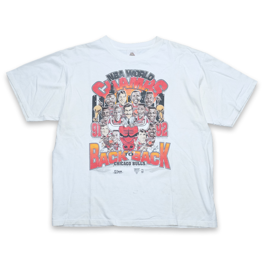 Vintage Chicago Bulls Back To Back Champions T-Shirt Large