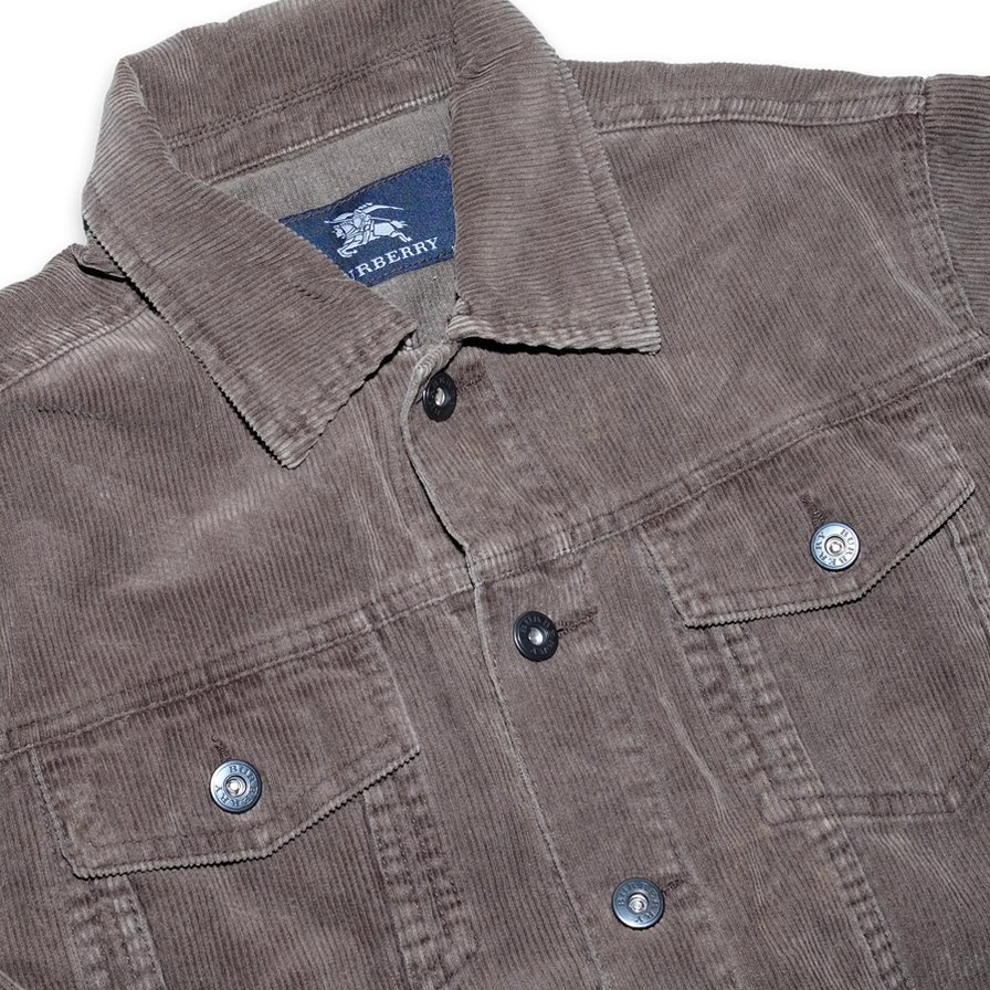 Women Burberry Corduroy Jacket Small - Double Double Vintage