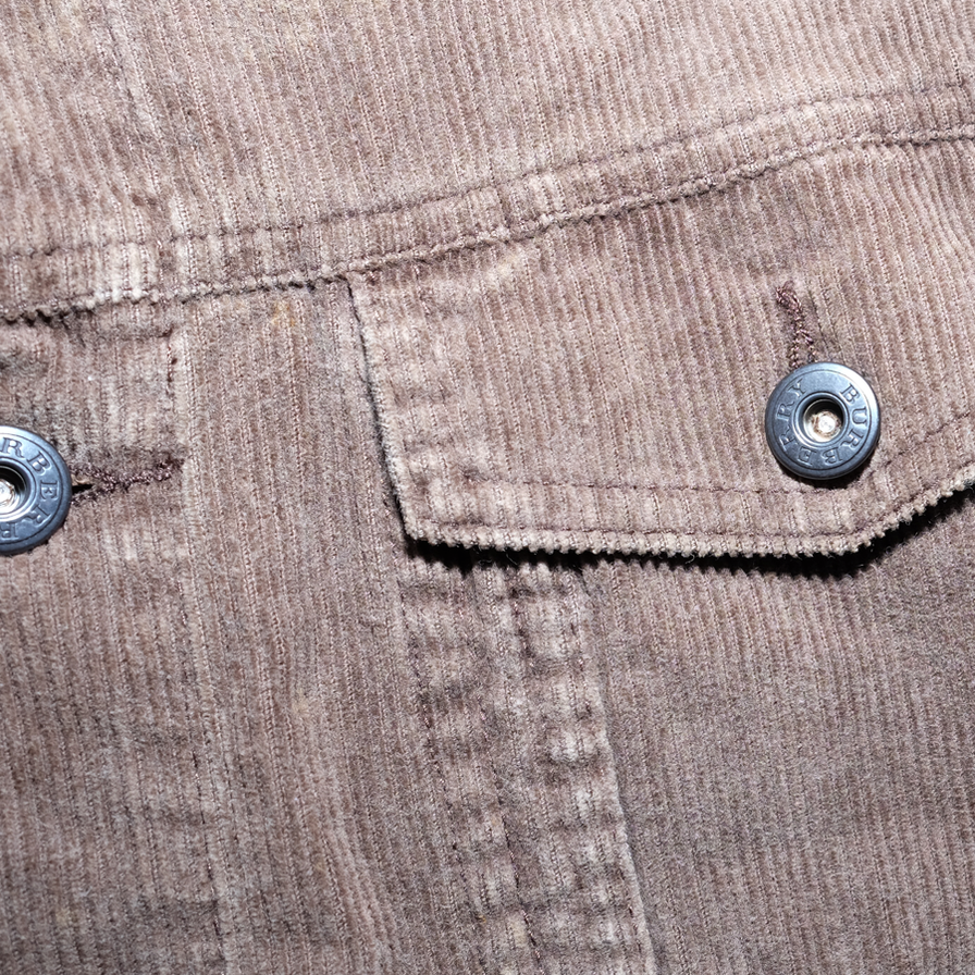 Women Burberry Corduroy Jacket Small - Double Double Vintage