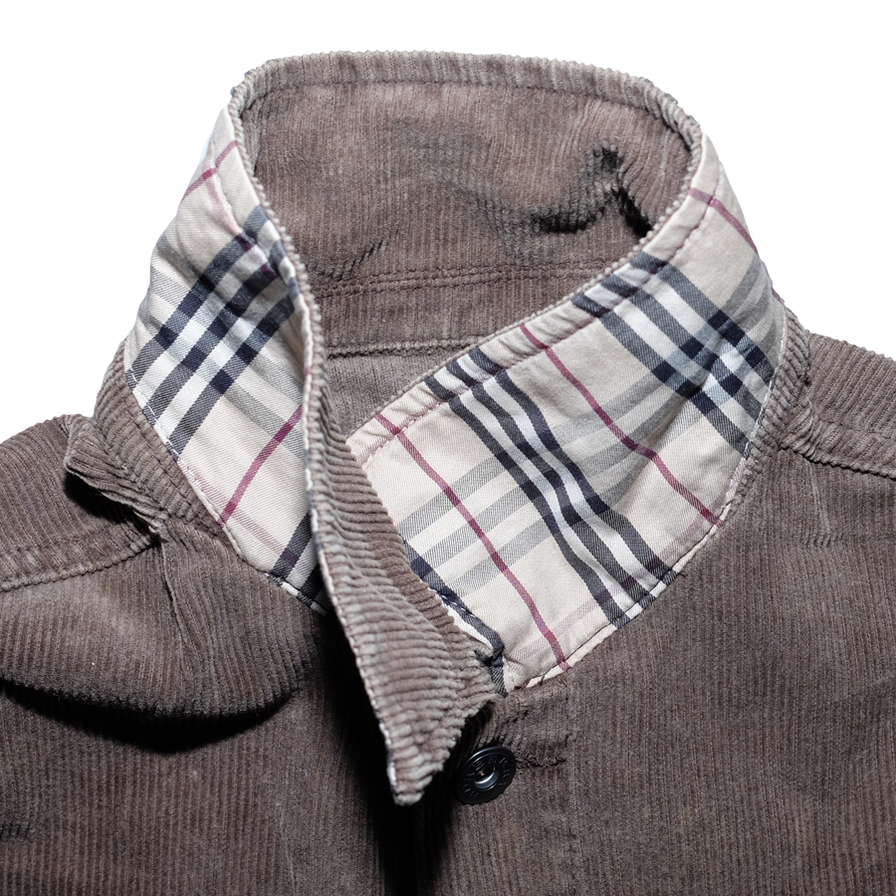 Women Burberry Corduroy Jacket Small - Double Double Vintage