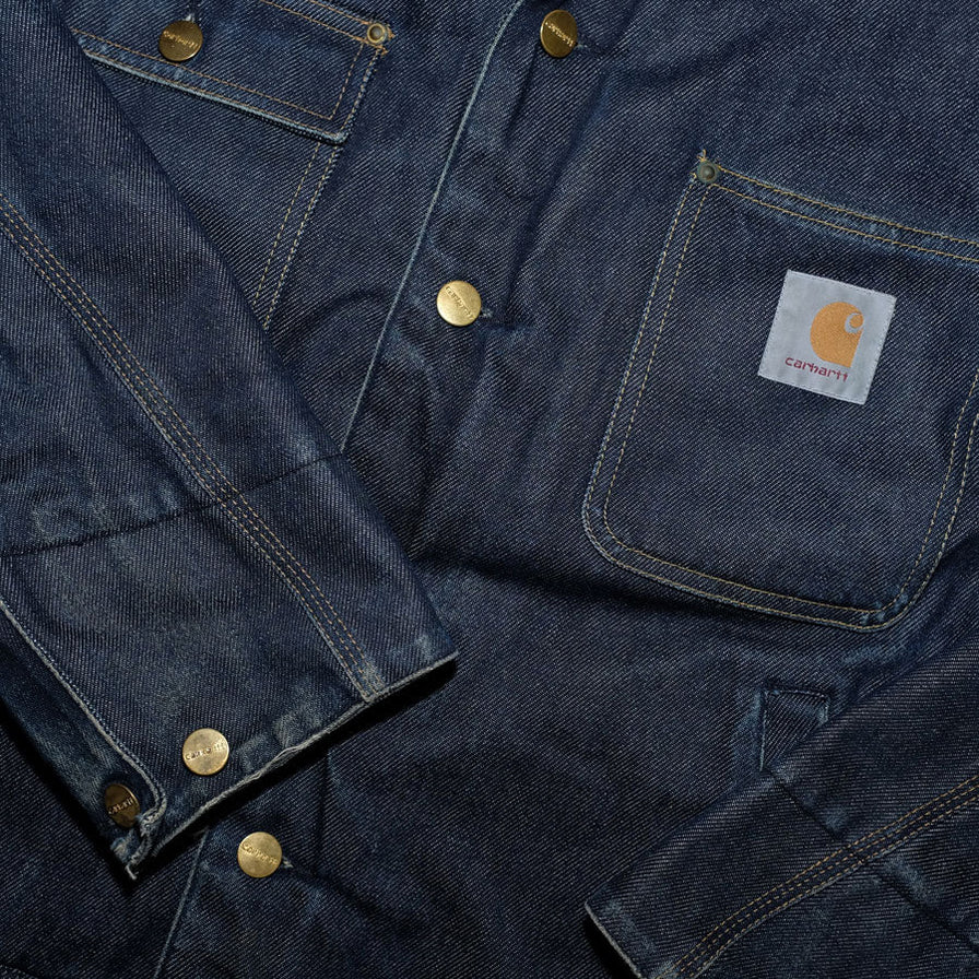 Vintage Carhartt Fur Denim Jacket Large - Double Double Vintage