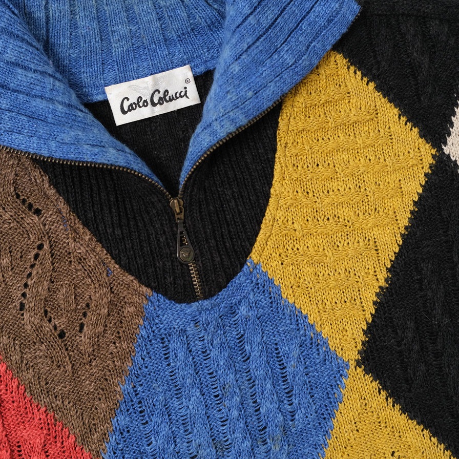 Vintage Carlo Colucci Q-Zip Sweater XLarge