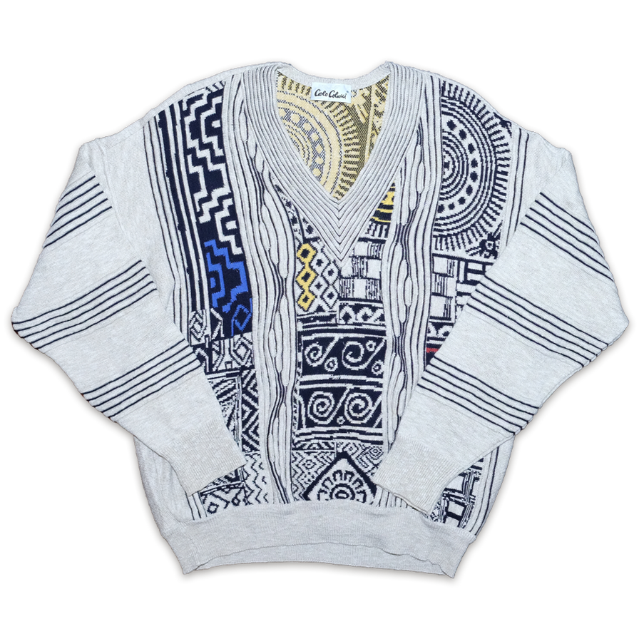 Carlo Colucci V-Neck Sweater Medium / Large - Double Double Vintage