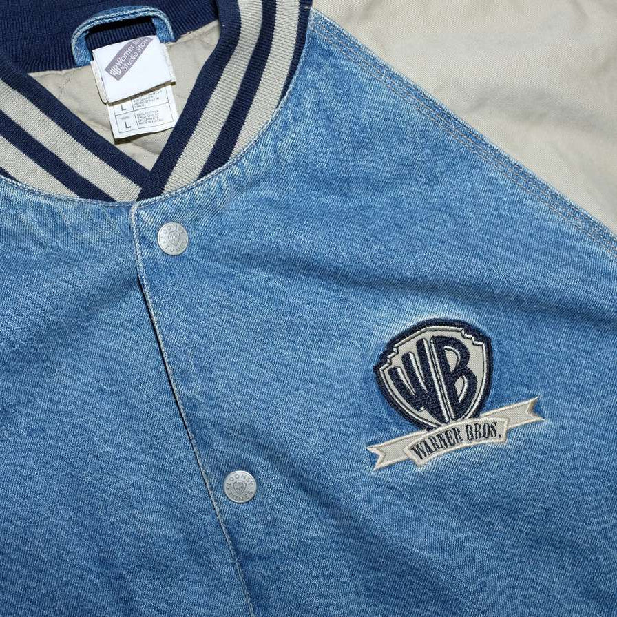Vintage Looney Tunes Denim Varsity Jacket Large