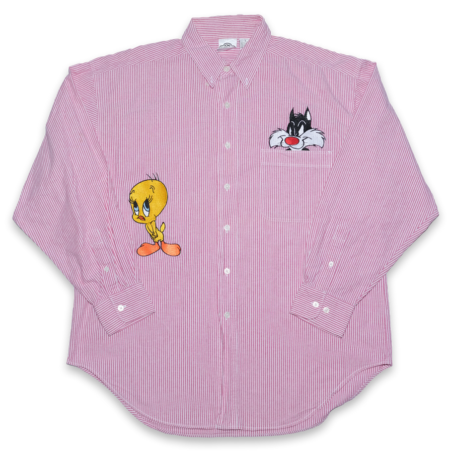 Vintage Looney Tunes Striped Shirt Large / XLarge