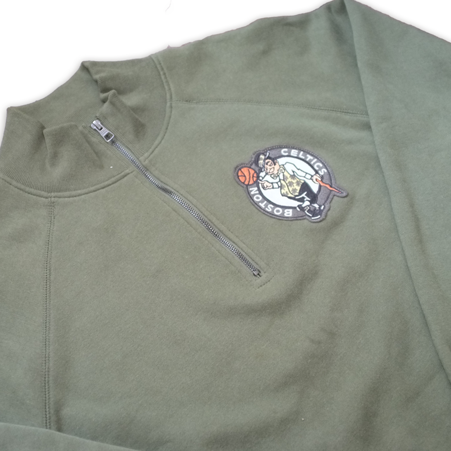 Boston Celtics Half Zip Large - Double Double Vintage