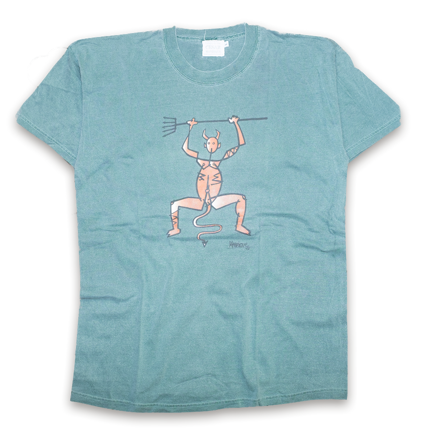 Vintage Devil Illustration T-Shirt Large - Double Double Vintage