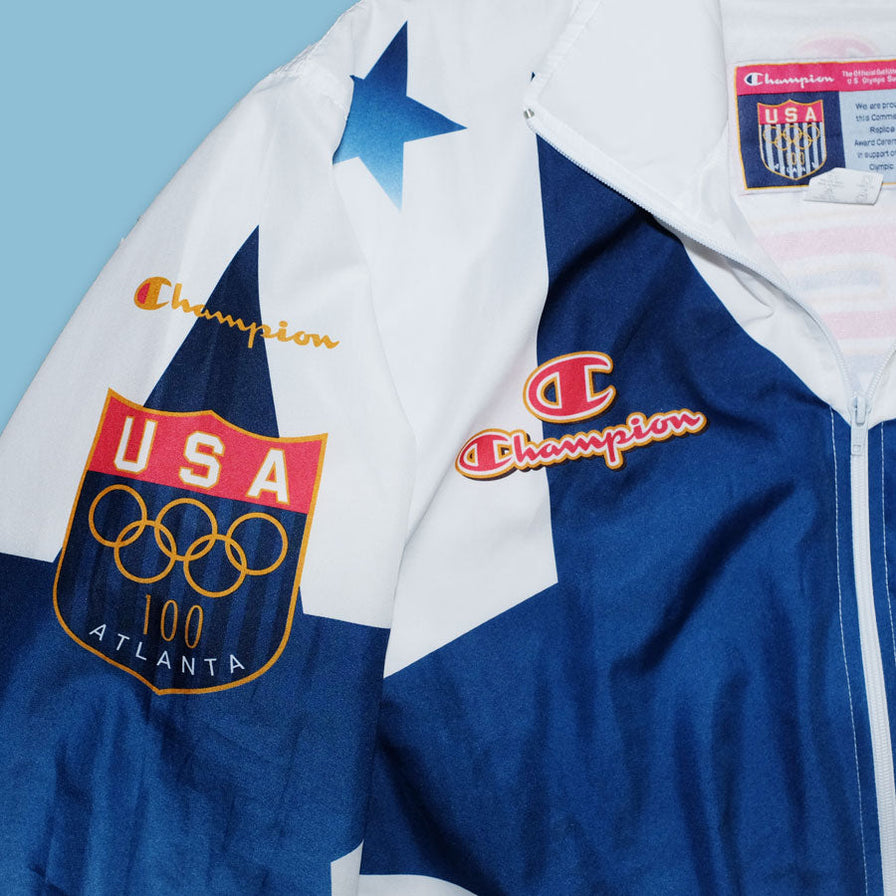 Vintage Champion Atlanta 1996 Olympic Games Track Jacket Large - Double Double Vintage