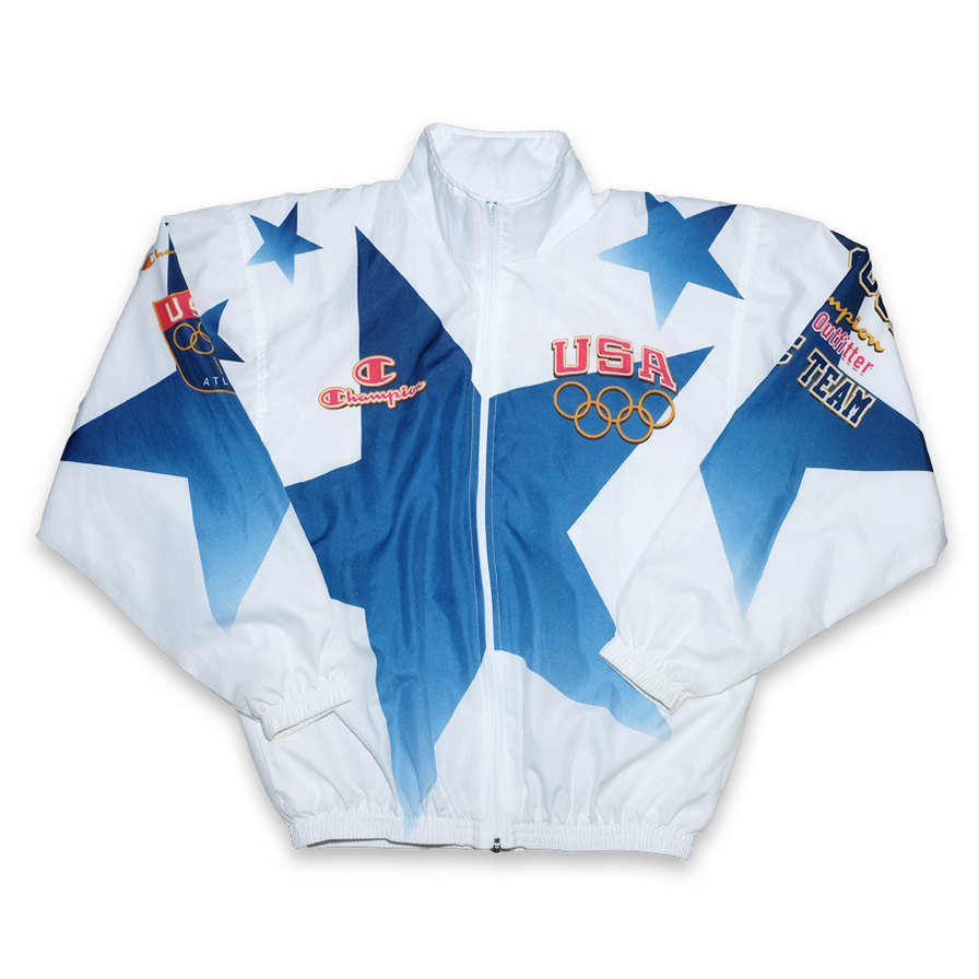 Vintage Champion Atlanta 1996 Olympic Games Track Jacket Large - Double Double Vintage