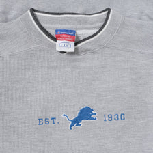Vintage Champion Detroit Lions V-Neck Sweater Large