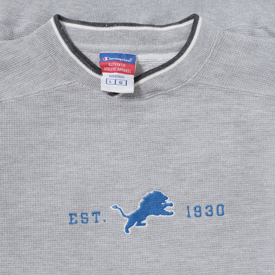 Vintage Champion Detroit Lions V-Neck Sweater Large