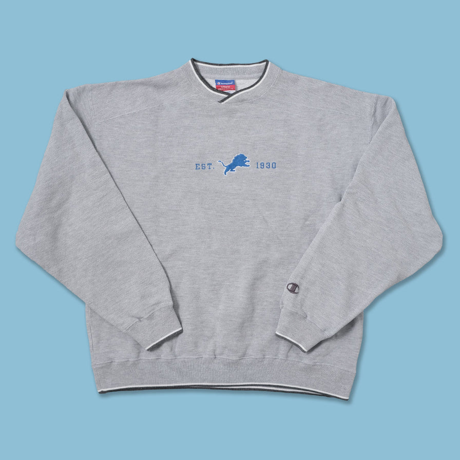 Vintage Champion Detroit Lions V-Neck Sweater Large
