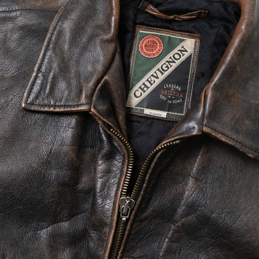 Vintage Chevignon Leather Jacket Large