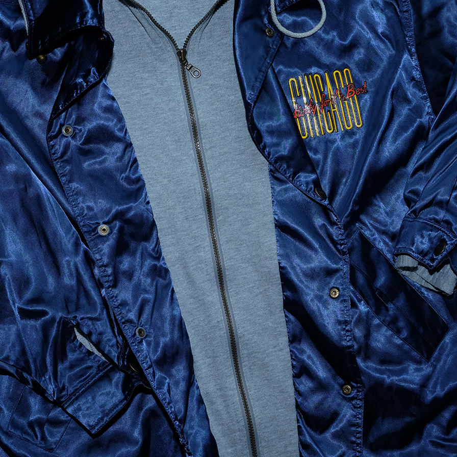 Vintage Chicago Satin Coach Jacket XLarge - Double Double Vintage