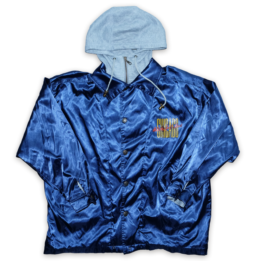 Vintage Chicago Satin Coach Jacket XLarge - Double Double Vintage