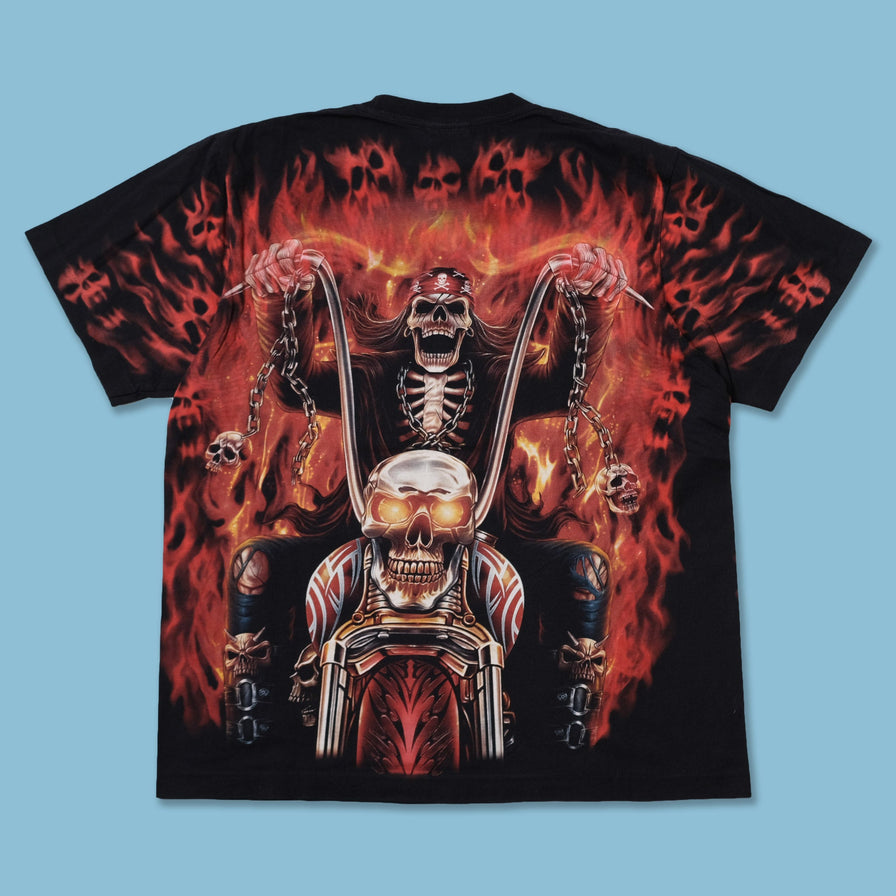Vintage Skull Biker T-Shirt Medium / Large