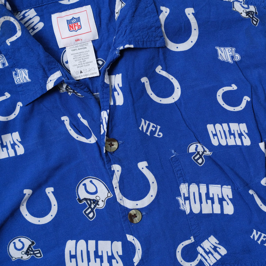 Vintage Indianapolis Colts Pattern Shirt Large