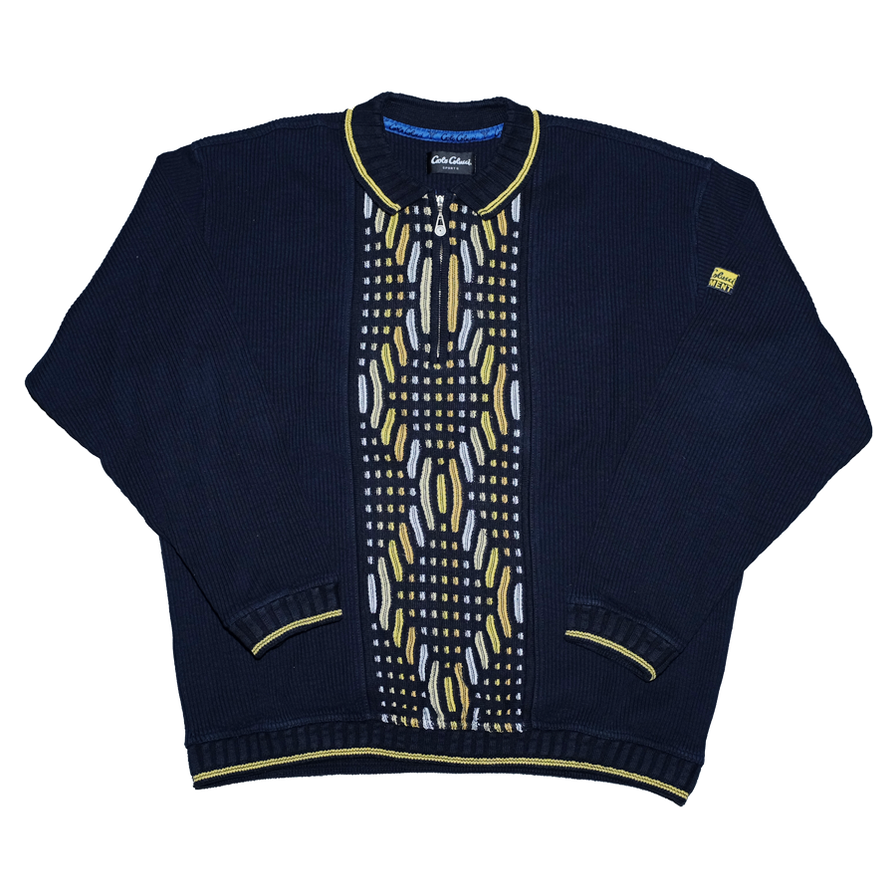 Vintage Carlo Colucci Sports Q-Zip Sweater XLarge - Double Double Vintage