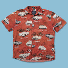 Vintage Corvette Pattern Shirt Large