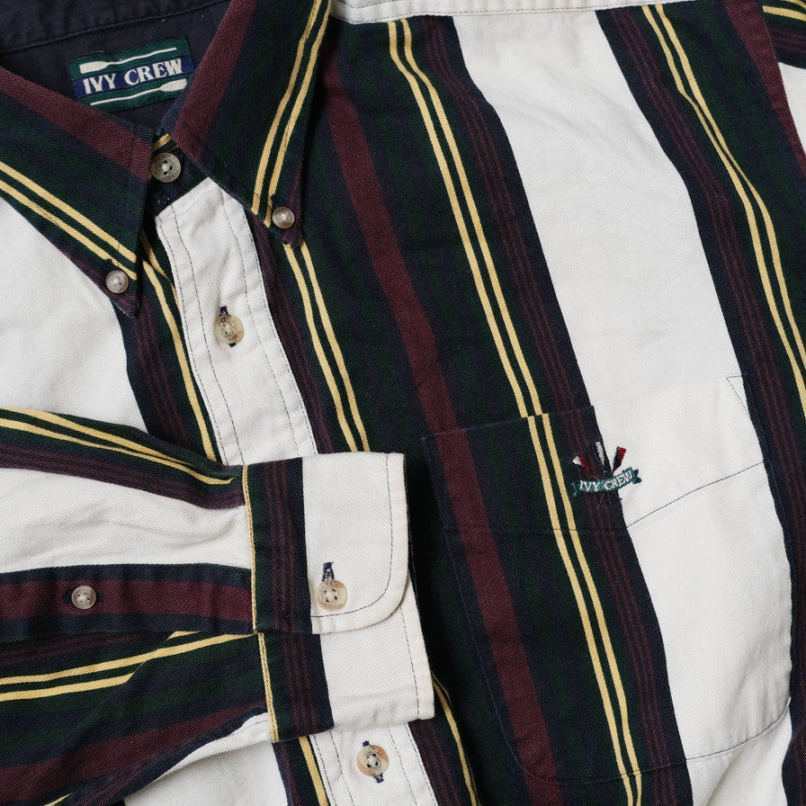 Vintage Women's Cropped Vertical Striped Shirt Onesize