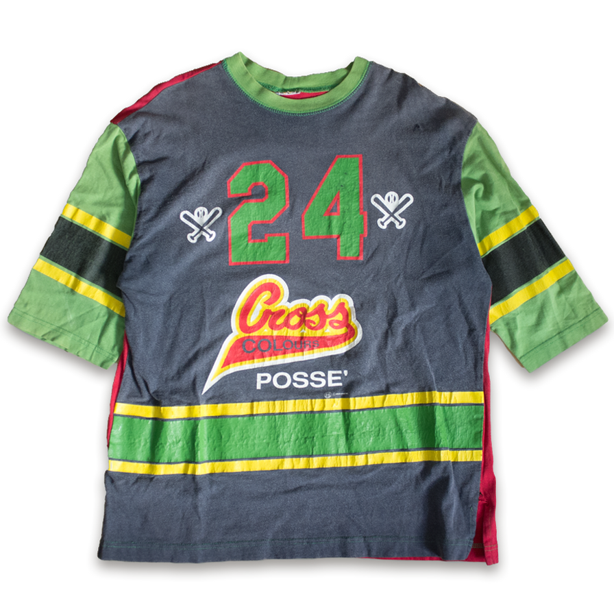 Cross Colours 3/4 Sleeve T-Shirt Large - Double Double Vintage