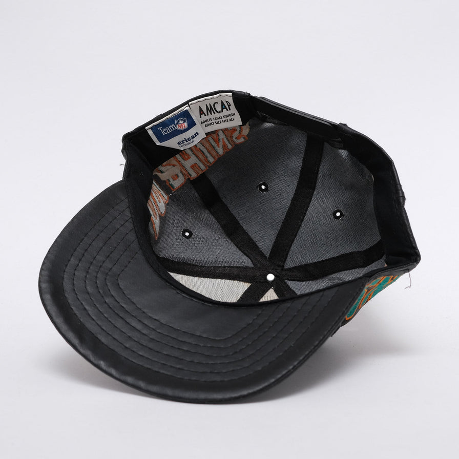 Vintage Deadstock Miami Dolphins Leather Snapback