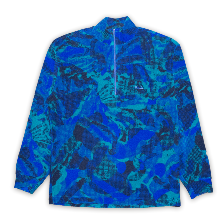 Vintage Fila Abstract Half Zip Fleece Small - Double Double Vintage