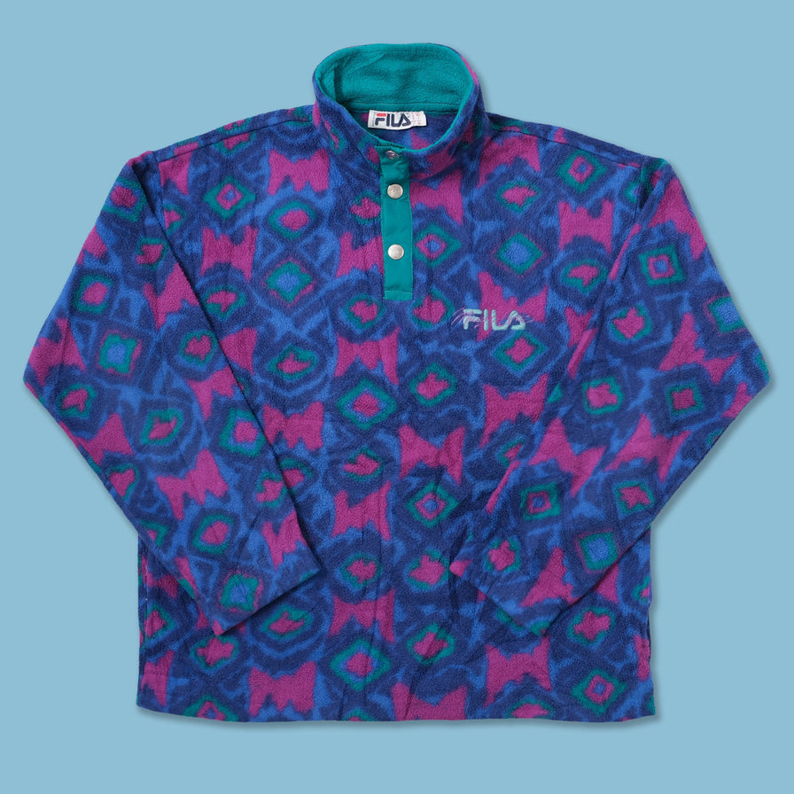Vintage Fila Magic Line Snap Fleece Medium