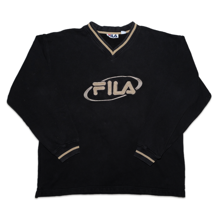 Vintage Fila V-Neck Sweater XLarge - Double Double Vintage