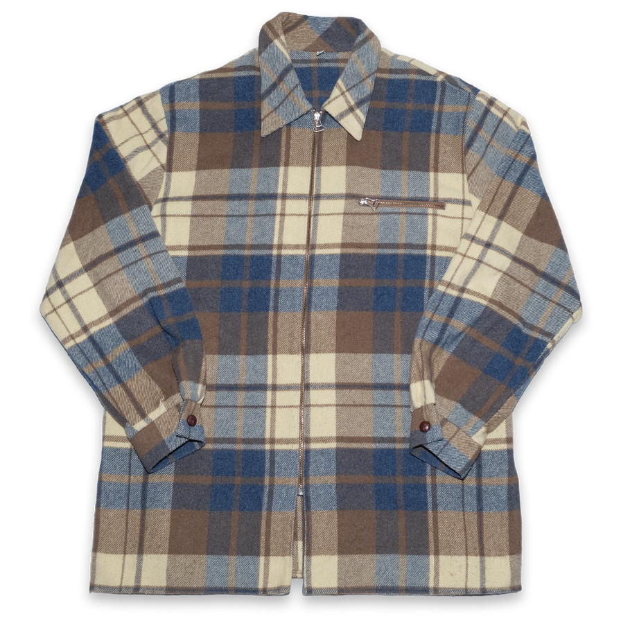 Vintage Flannell Zip Shirt Large