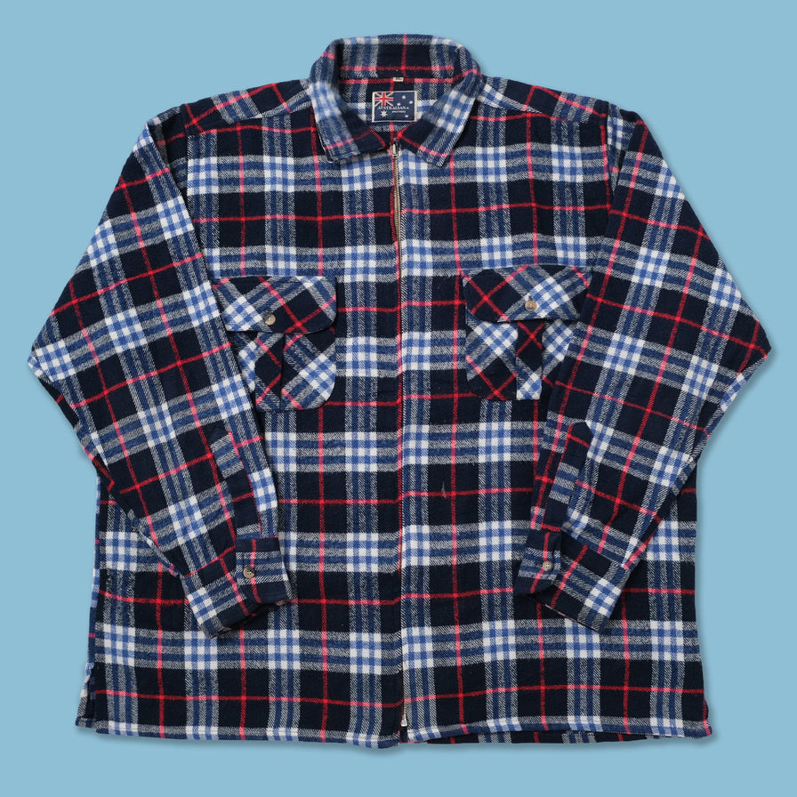 Vintage Flannell Zip Shirt XLarge