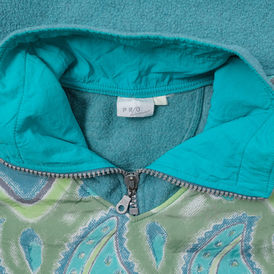 Vintage Pattern Q-Zip Fleece Large