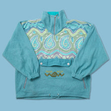 Vintage Pattern Q-Zip Fleece Large