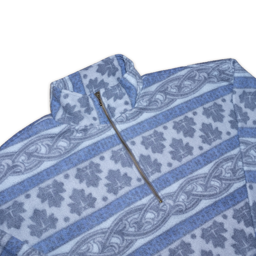Vintage Q-Zip Pattern Fleece XLarge - Double Double Vintage