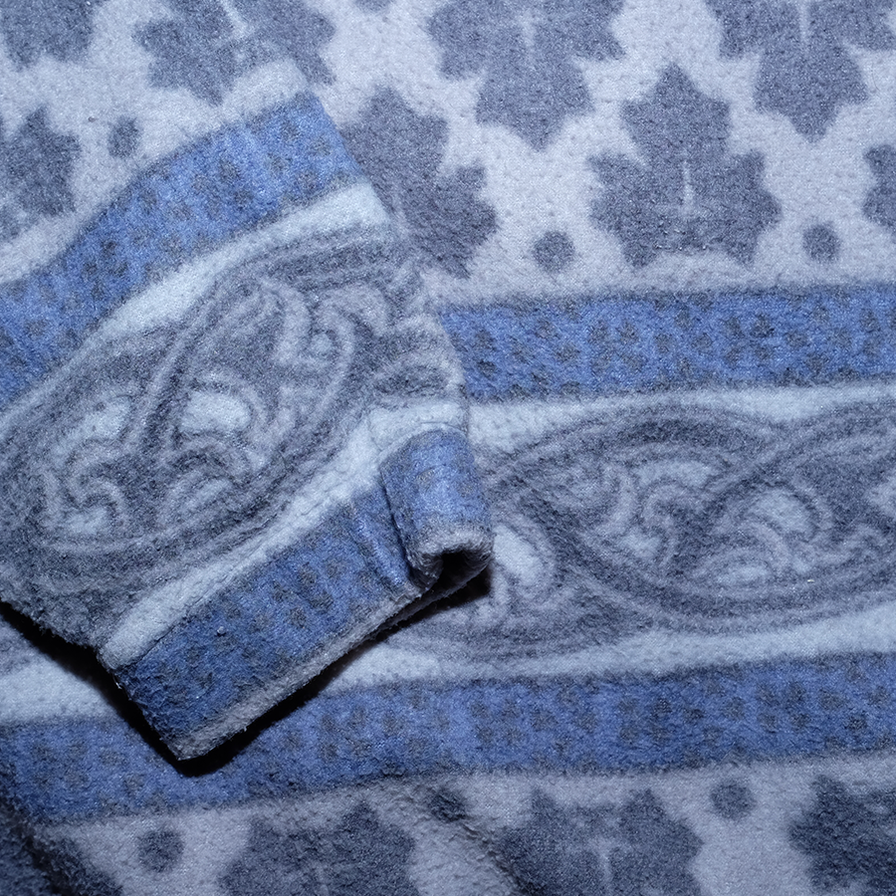 Vintage Q-Zip Pattern Fleece XLarge - Double Double Vintage