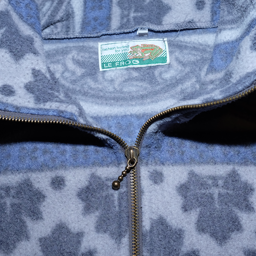 Vintage Q-Zip Pattern Fleece XLarge - Double Double Vintage