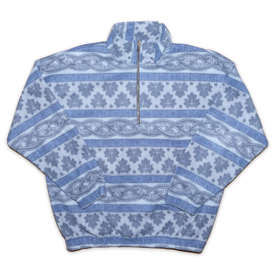 Vintage Q-Zip Pattern Fleece XLarge - Double Double Vintage