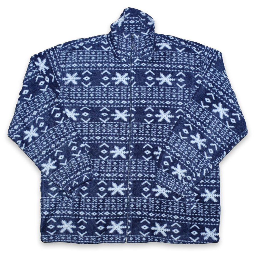 Vintage Pattern Fleece Jacket Medium / Large - Double Double Vintage