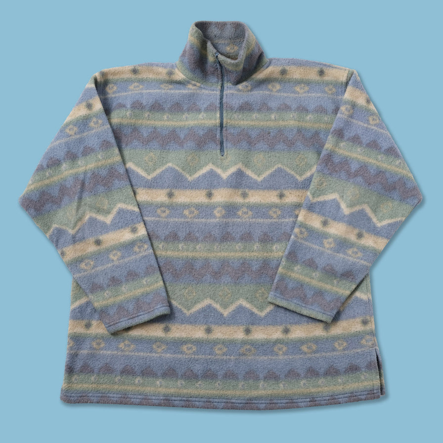 Vintage Pattern Q-Zip Fleece XLarge