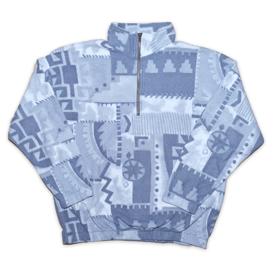 Vintage Pattern Q-Zip Fleece XLarge - Double Double Vintage