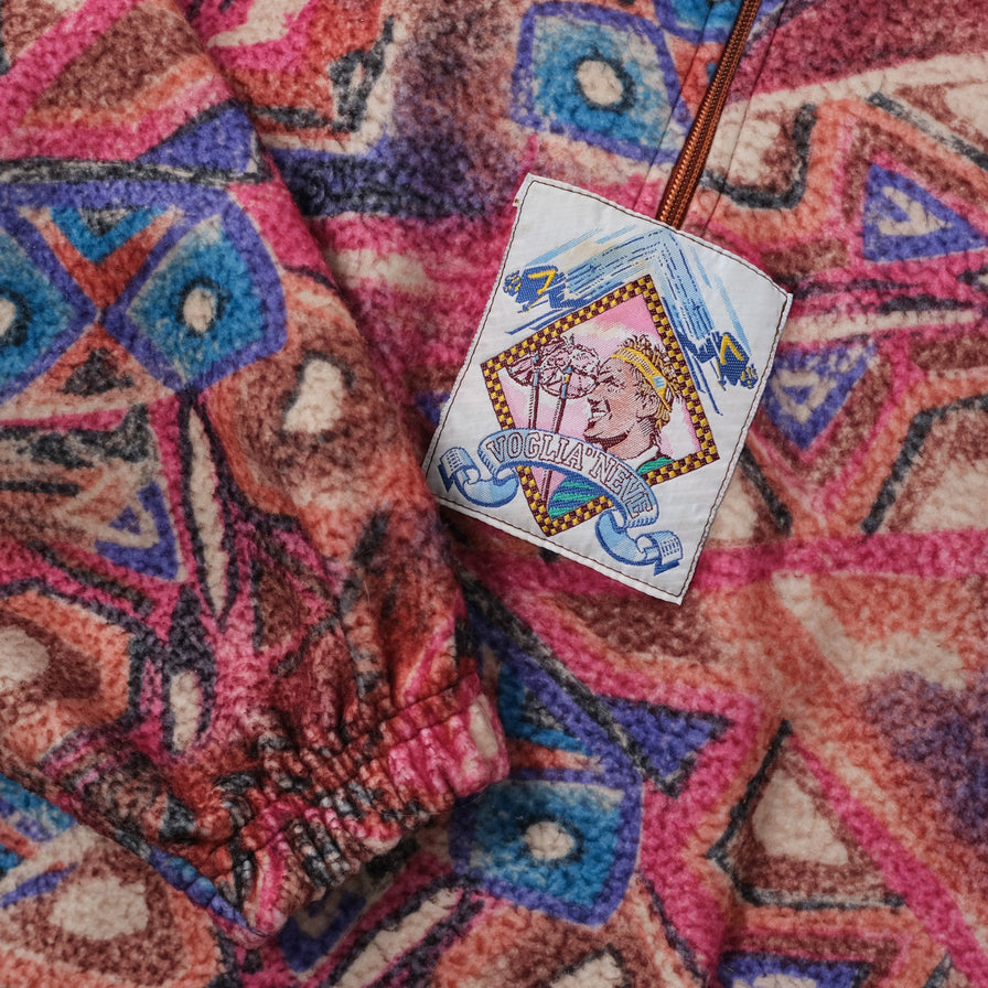 Vintage Pattern Q-Zip Fleece Medium