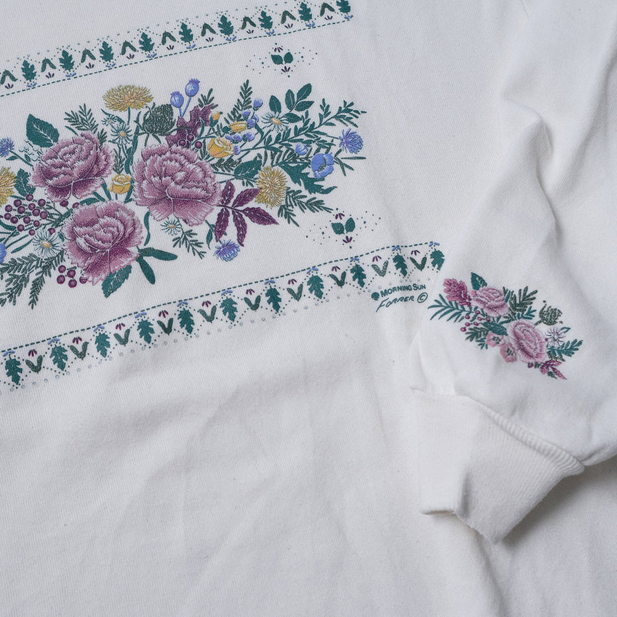 Vintage Flower Mock Neck Sweater Large