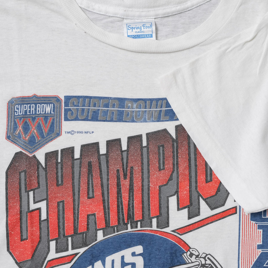 Vintage 1990 Super Bowl New York Giants T-Shirt Medium