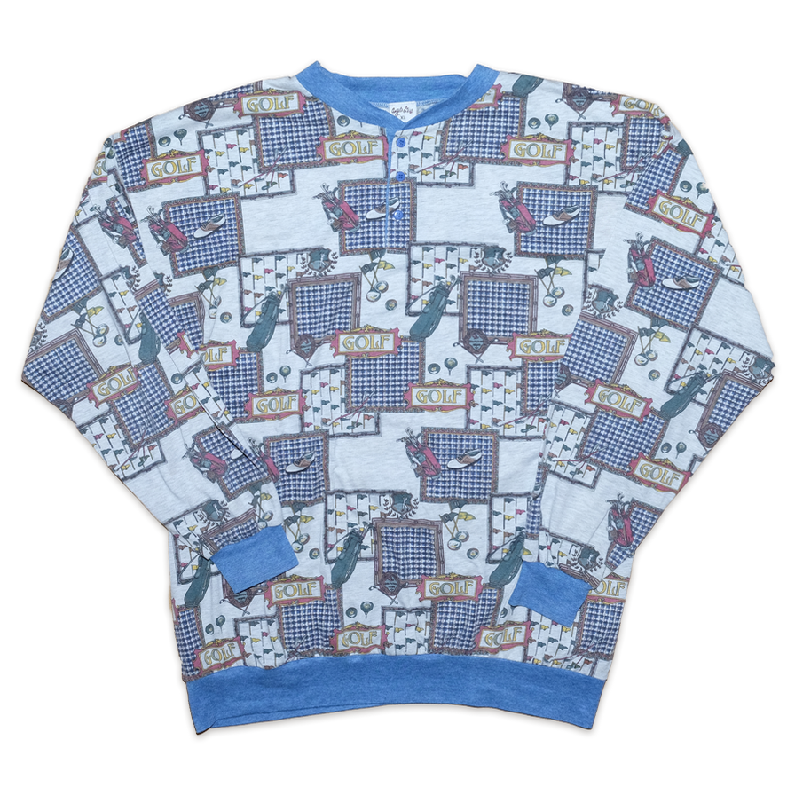 Vintage Golf Pattern Longsleeve XLarge - Double Double Vintage