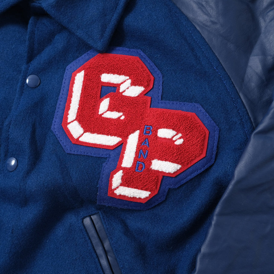 Vintage College Wool Leather Jacket Small