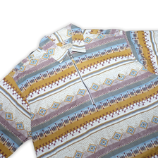 Vintage Half Zip Pattern Polo XLarge - Double Double Vintage