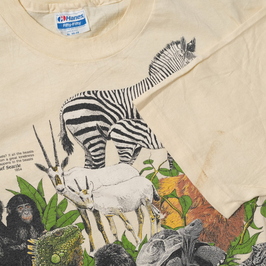 Vintage Harlequin Animals T-Shirt XLarge