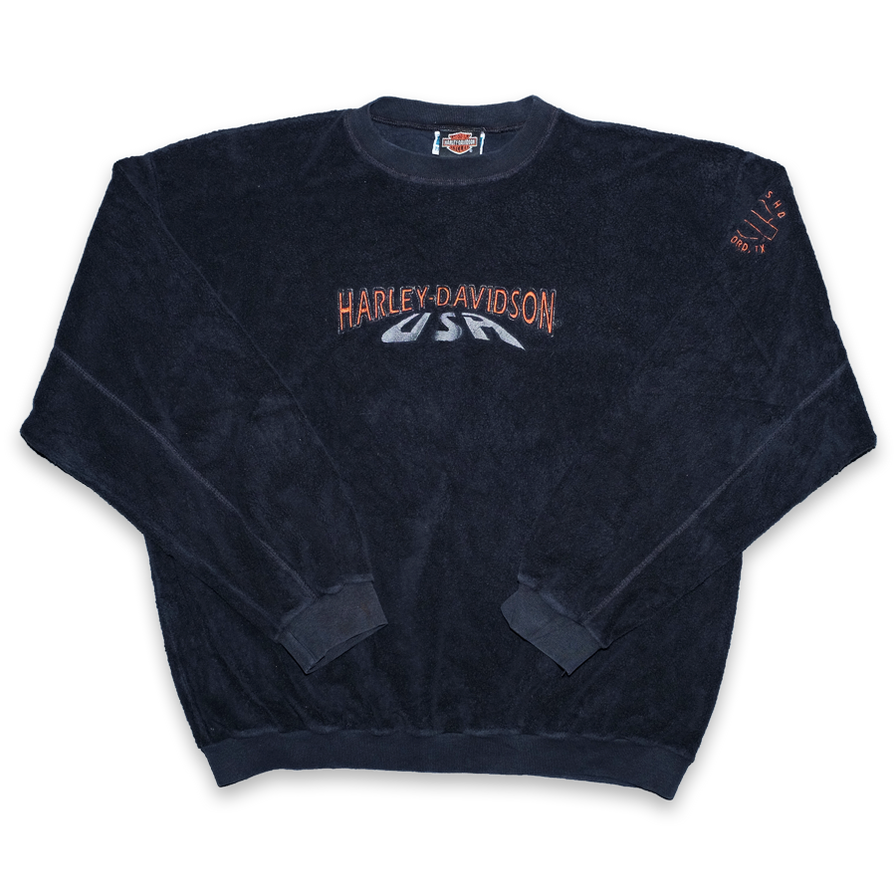 Vintage Harley Davidson Terry Sweater Large