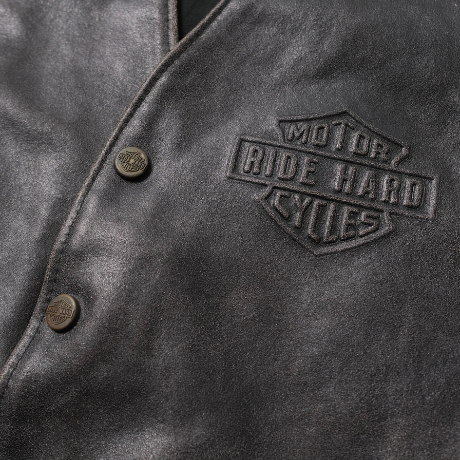 Vintage Harley Davidson Leather Vest Large