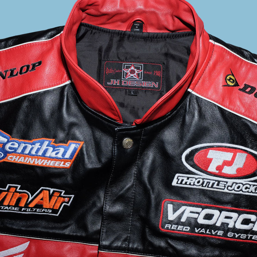 Vintage Honda Leather Racing Jacket Large - Double Double Vintage